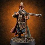 Forked Rests, Fuses Fizzing Human Gunner D — painted concept preview (miniature supplied unpainted)
