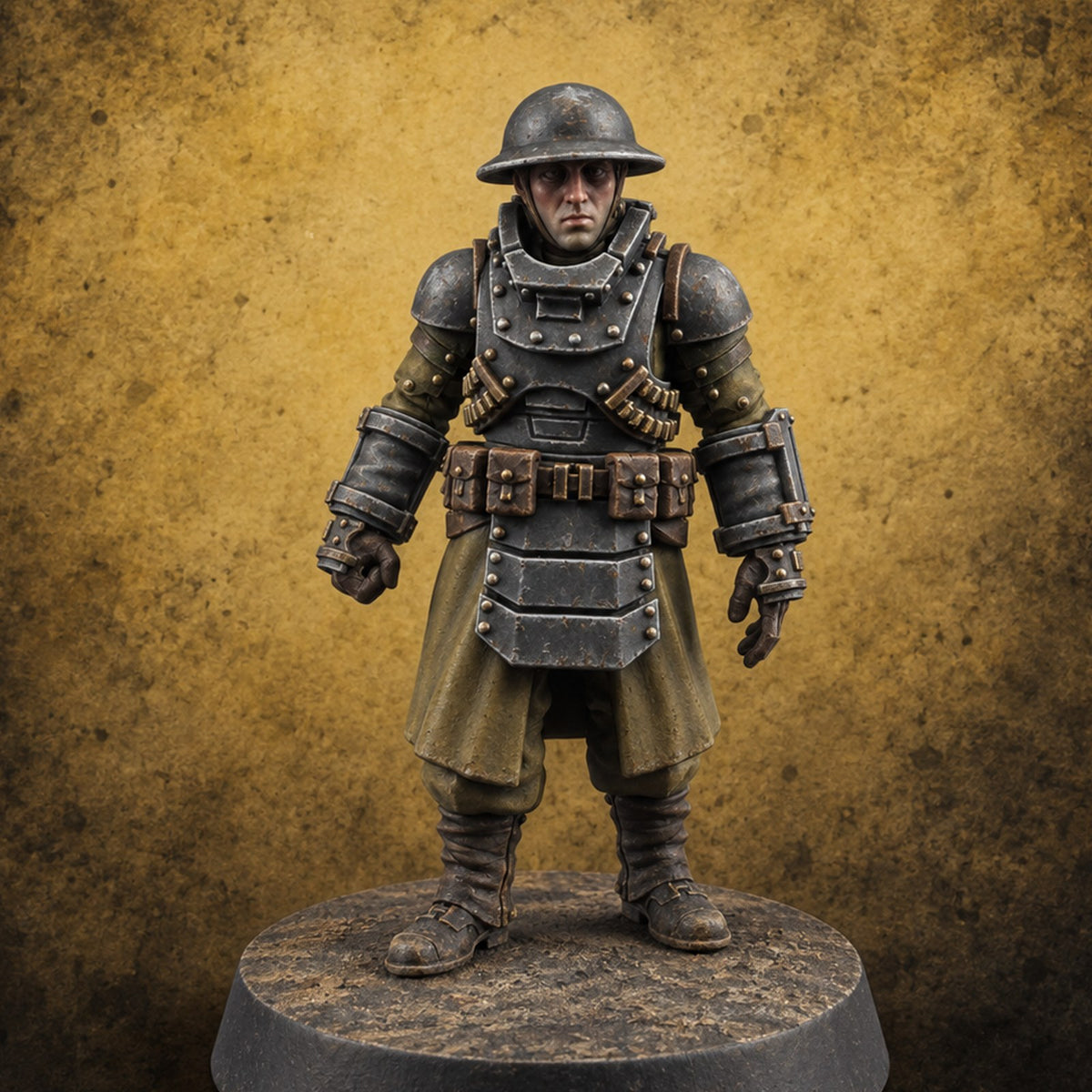 At Heel British War Dog Team Member A — painted concept preview (miniature supplied unpainted)
