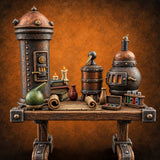 Boiler Room on a Tabletop Alchemist Workbench Desk — painted concept preview (terrain supplied unpainted)