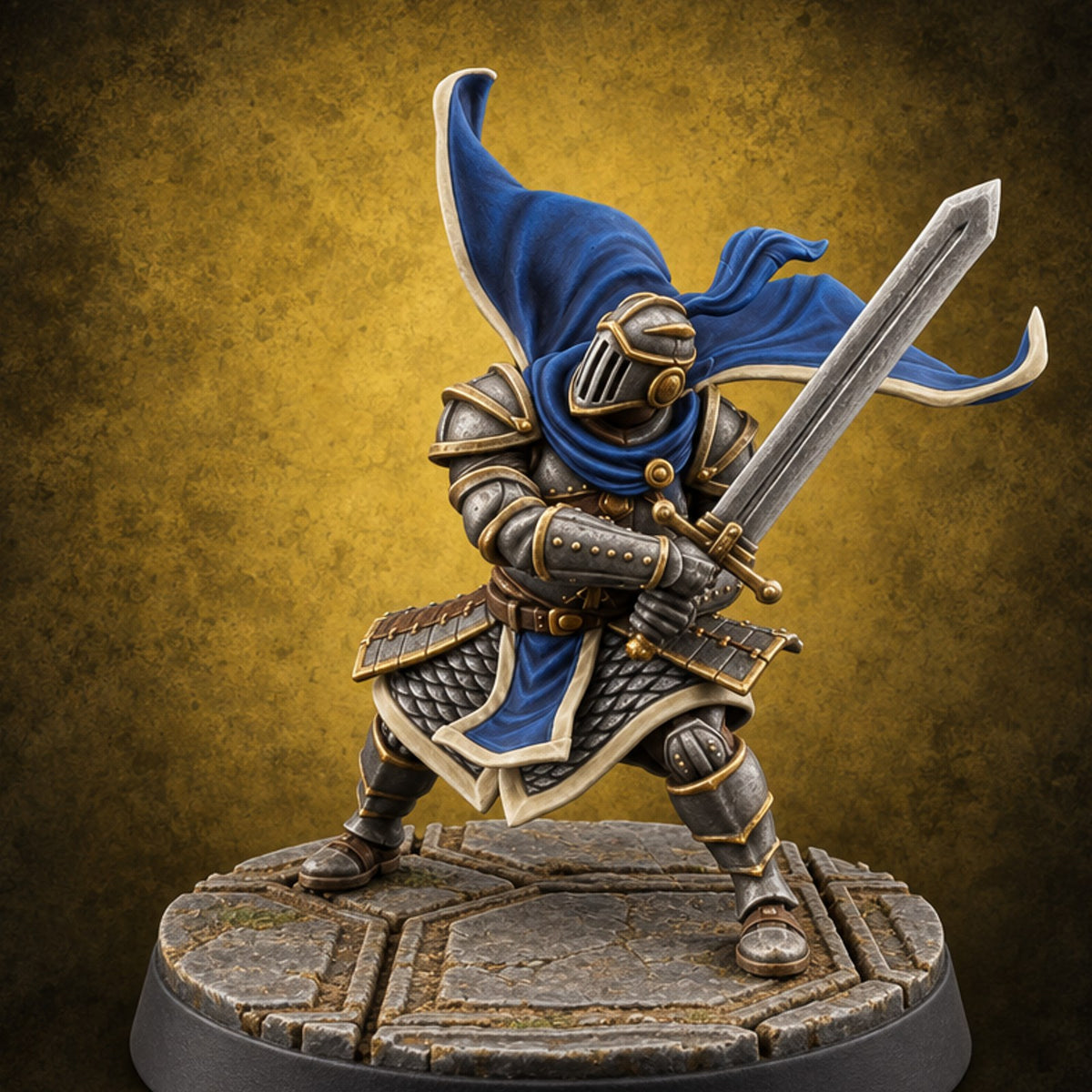 Helm Off, Helm On, Helm Down Human Royal Guard C — painted concept preview (miniature supplied unpainted)
