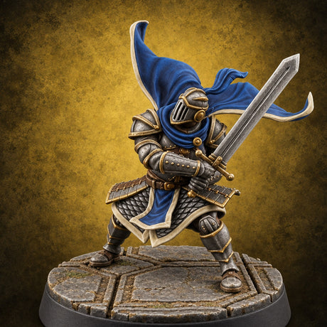 Helm Off, Helm On, Helm Down Human Royal Guard C — painted concept preview (miniature supplied unpainted)