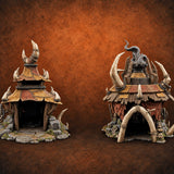 Under Crooked Eaves Orc Huts — painted concept preview (terrain supplied unpainted)