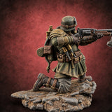 Breathing Through Brass Hoses Human Gas-Masked Shocktrooper D — painted concept preview (miniature supplied unpainted)