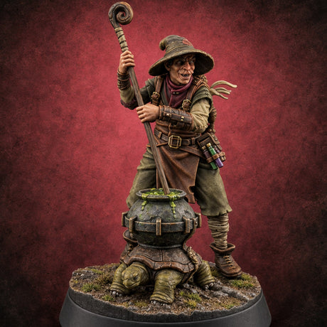 Fumes Included Poison Vendor A — painted concept preview (miniature supplied unpainted)