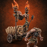 Last Fare Out of Town Ogre Pulling Bone-Ribbed Corpse Cart with Lantern Rider — painted concept preview (miniature supplied unpainted)