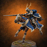 Lances Level, Nobody Yields Human Jousting Knight on Horse A — painted concept preview (miniature supplied unpainted)