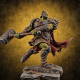 Brawn Before Brains Orc Warrior B — painted concept preview (miniature supplied unpainted)