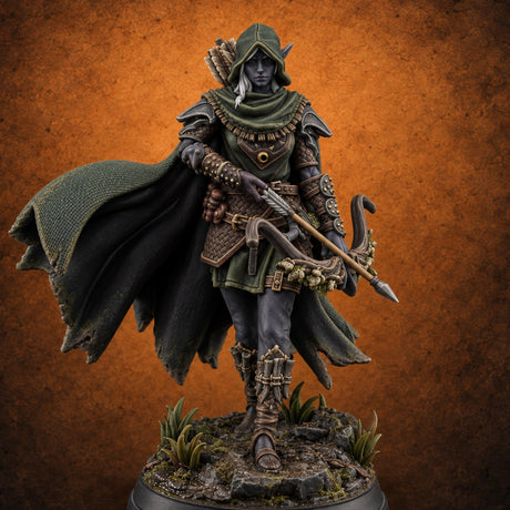 The Trail Ends in Reeds Drow Swamp Ranger — painted concept preview (miniature supplied unpainted)