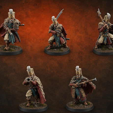 Standing to Arms Human Janissaries Miniature for Dungeons and Dragons, Pathfinder or other TTRPGs