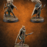 Quiet Until the Hair Flies Elf Sentinel Rogues — painted concept preview (miniature supplied unpainted)