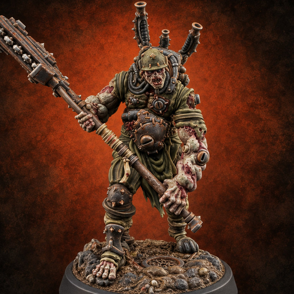 Reporting Late, Still Reporting Zombie Conscript B — painted concept preview (miniature supplied unpainted)