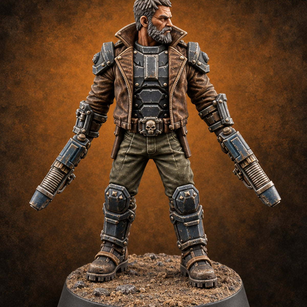 Lightning Rods Human Storm Master Warrior B — painted concept preview (miniature supplied unpainted)