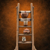 Crockery Climbs the Rungs Wooden Pottery Display Ladder — painted concept preview (terrain supplied unpainted)