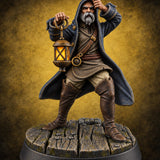 Fog Rolling In, Lamps Lit Human Lighthouse Keeper B — painted concept preview (miniature supplied unpainted)