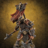 Beneath the War Banner Two-Headed Beastman Chieftain — painted concept preview (miniature supplied unpainted)
