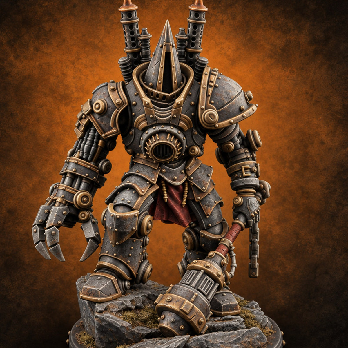 Pressure Rising, Patience Falling Iron Golem Heavy Construct — painted concept preview (miniature supplied unpainted)