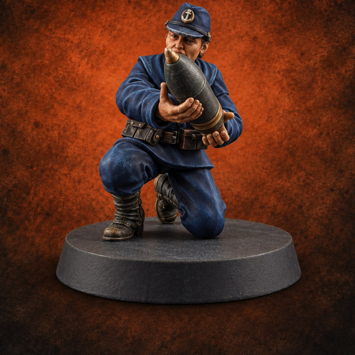 Prepare the Barrage Japanese Naval Howitzer Team E — painted concept preview (miniature supplied unpainted)