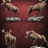 Antlers Up, Snow Underhoof Elk Beasts — painted concept preview (miniature supplied unpainted)