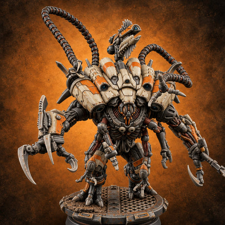 Cable Loops Overhead, Claws Below Retriever Construct Walker B — painted concept preview (miniature supplied unpainted)