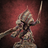Ribbed Crests Over Rocky Ground Hook Horror Warrior A — painted concept preview (miniature supplied unpainted)