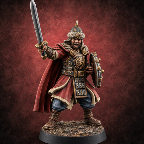 Horn, Banner and Blade Human Steppe Commander A — painted concept preview (miniature supplied unpainted)