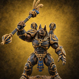 Judgment Swings Down Gnoll Armoured Jackal Warrior with Ankh and Staff — painted concept preview (miniature supplied unpainted)