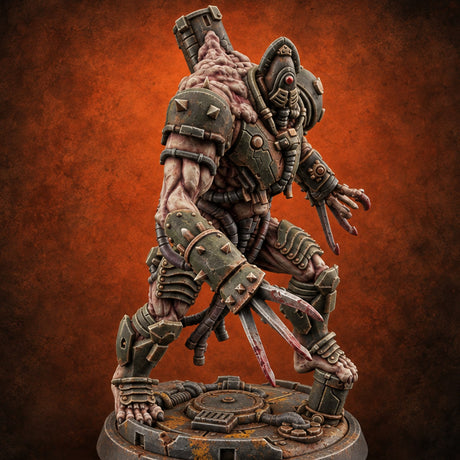 Rebuilt Without Asking Flesh Golem Cyber Warrior C — painted concept preview (miniature supplied unpainted)
