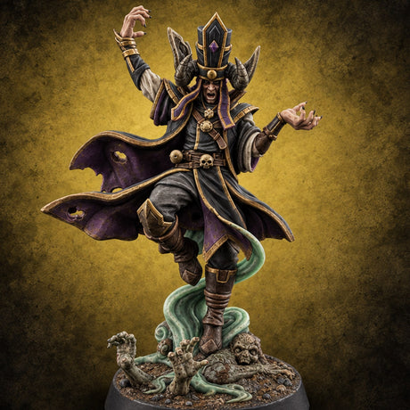 Graves Open on His Cue Human Necromancer — painted concept preview (miniature supplied unpainted)