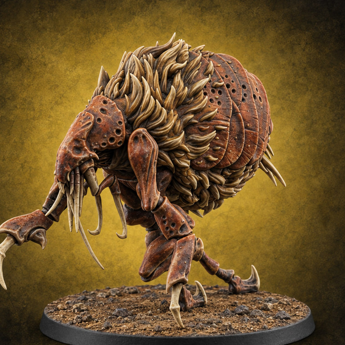 Itching for a Host Giant Flea with Pincer Claws and Bristled Abdomen — painted concept preview (miniature supplied unpainted)
