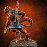 Crests Up, Tails Out Dragonborn Archer D — painted concept preview (miniature supplied unpainted)