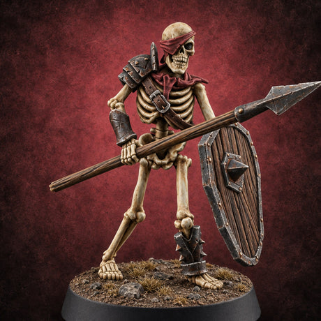 Long Dead, Still Enlisted Skeleton Warrior F — painted concept preview (miniature supplied unpainted)