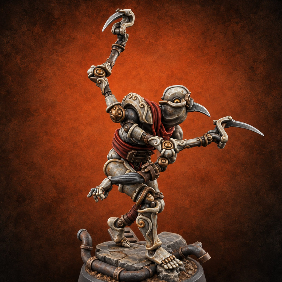 Spare Parts Department Warforged Workshop Automaton C — painted concept preview (miniature supplied unpainted)