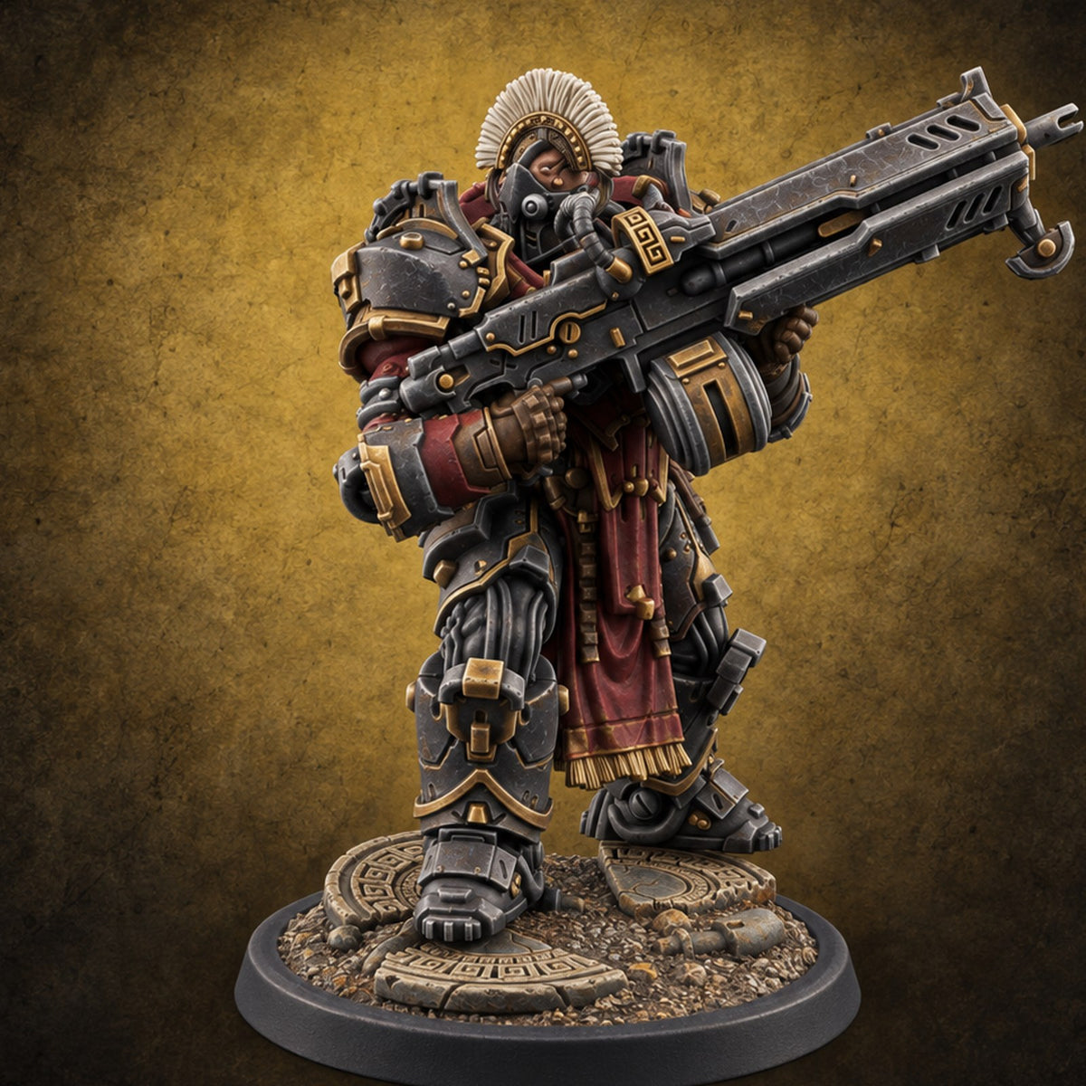 Armed to Overwhelm Human Heavy Gunner J — painted concept preview (miniature supplied unpainted)