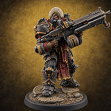 Armed to Overwhelm Human Heavy Gunner J — painted concept preview (miniature supplied unpainted)