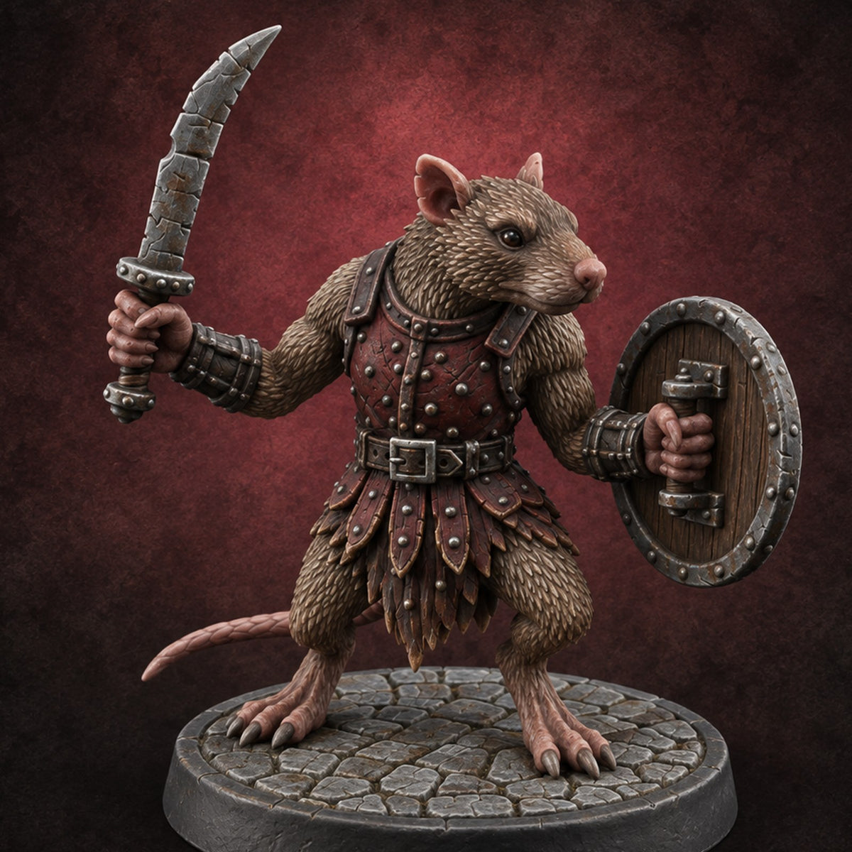 The Sewer Gate Has Teeth Ratfolk Raider — painted concept preview (miniature supplied unpainted)