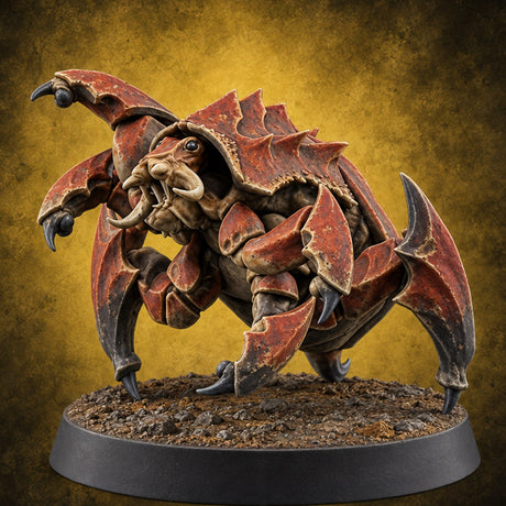 Nothing Under the Shell but Teeth Giant Crab with Spiked Carapace and Blade Legs C — painted concept preview (miniature supplied unpainted)