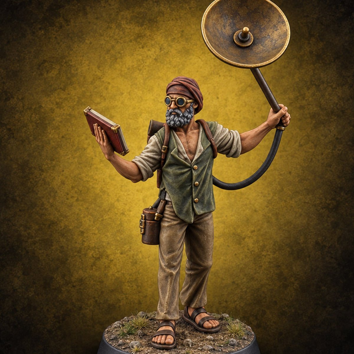 Gadgets and Grimoires Human Civilian B — painted concept preview (miniature supplied unpainted)