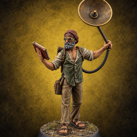 Gadgets and Grimoires Human Civilian B — painted concept preview (miniature supplied unpainted)