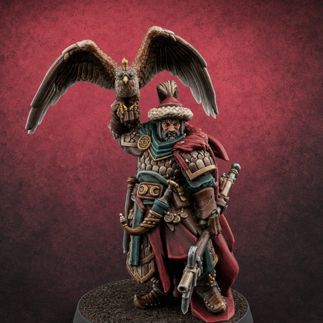 Falcon Taking Flight Human Janissary Commander Miniature for Dungeons and Dragons, Pathfinder or other TTRPGs