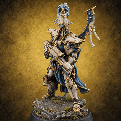 Nobility Rides Out Armed Eladrin Lancer B — painted concept preview (miniature supplied unpainted)