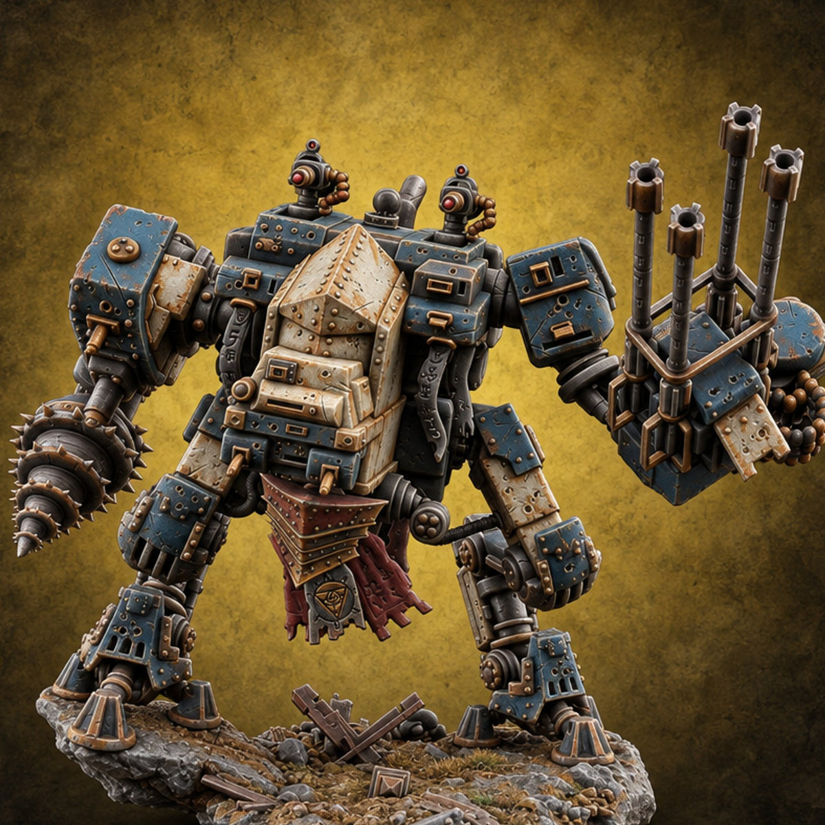 Pick Your Arms, Pick Your Funeral Warforged Heavy War Walker C — painted concept preview (miniature supplied unpainted)