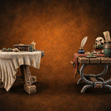 Quill Dipped, Skull Watching Alchemist Work Tables — painted concept preview (terrain supplied unpainted)