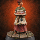 Stilts and Sprinkles Candy Seller A — painted concept preview (miniature supplied unpainted)