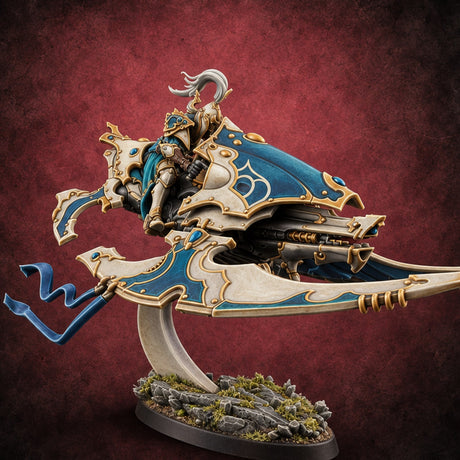 Skimming Above Their Station Elf Hover Knight A — painted concept preview (miniature supplied unpainted)