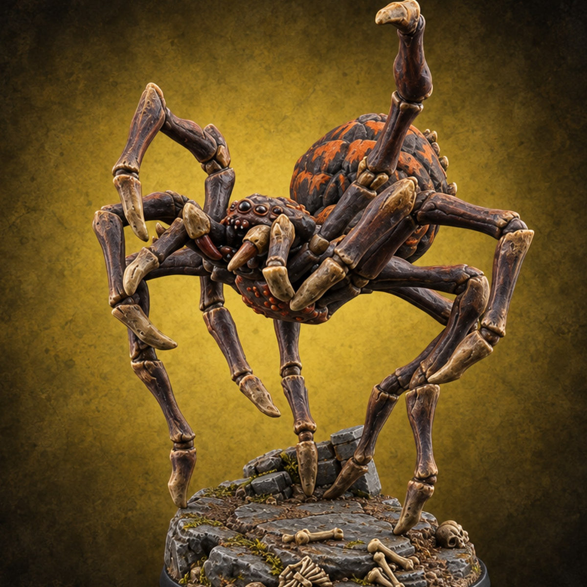 Spider Wasn't Consulted Goblin Chief and Giant Spider A — painted concept preview (miniature supplied unpainted)