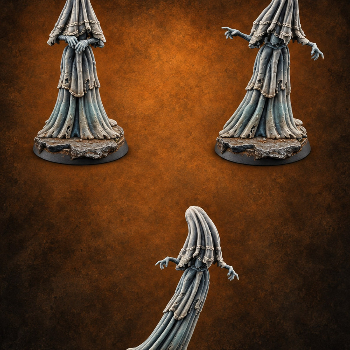 Veil Down, Grief Up Ghost Widow Spirits — painted concept preview (miniature supplied unpainted)