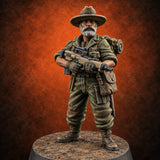 Brims Low, Bullpups Up Human Rifleman in Slouch Hat E — painted concept preview (miniature supplied unpainted)