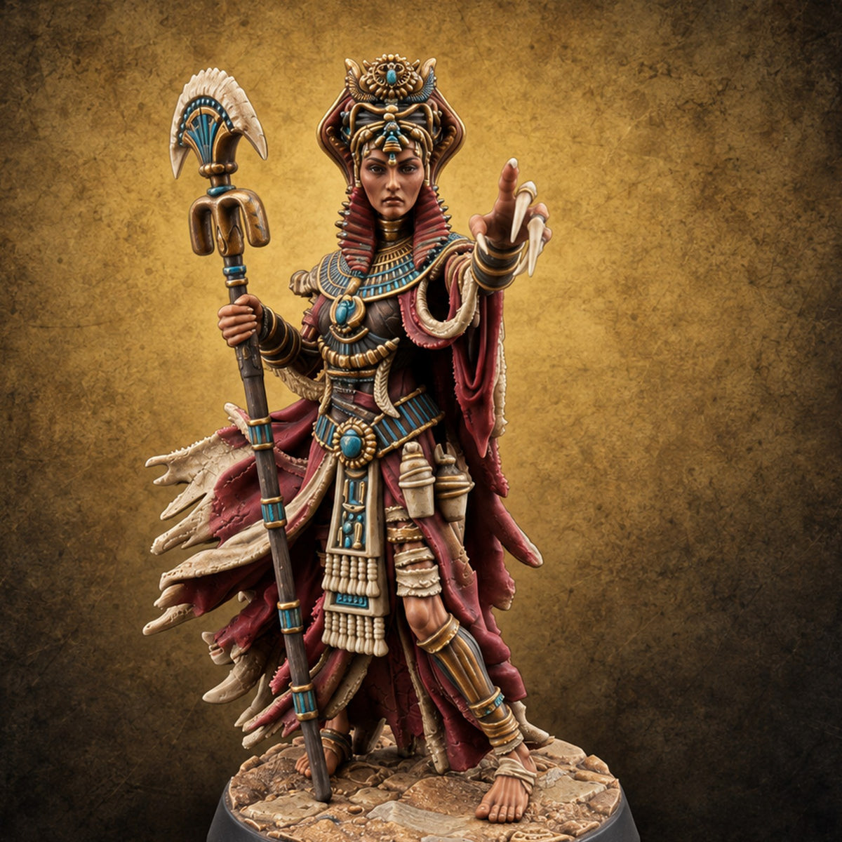 Commanding the Sands Human Sorceress Miniature for Dungeons and Dragons, Pathfinder or other TTRPGs