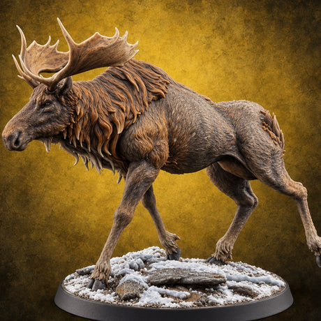 Antlers Up, Snow Underhoof Elk Beast D — painted concept preview (miniature supplied unpainted)