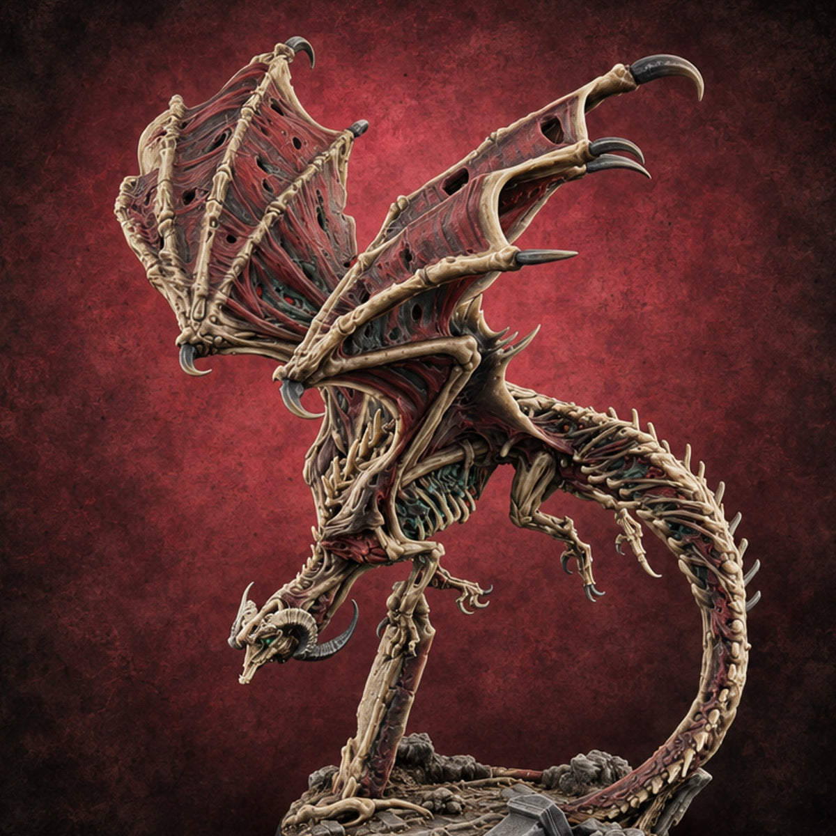 Landed Where It Was Buried Dracolich Undead Dragon — painted concept preview (miniature supplied unpainted)